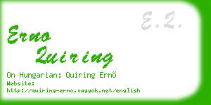 erno quiring business card
